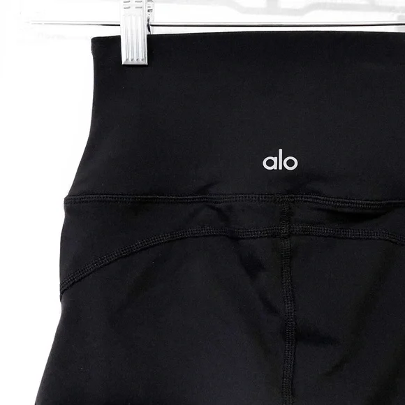 alo High Waist Wrapped Stirrup Leggings in Black - - Picture 1 of 14